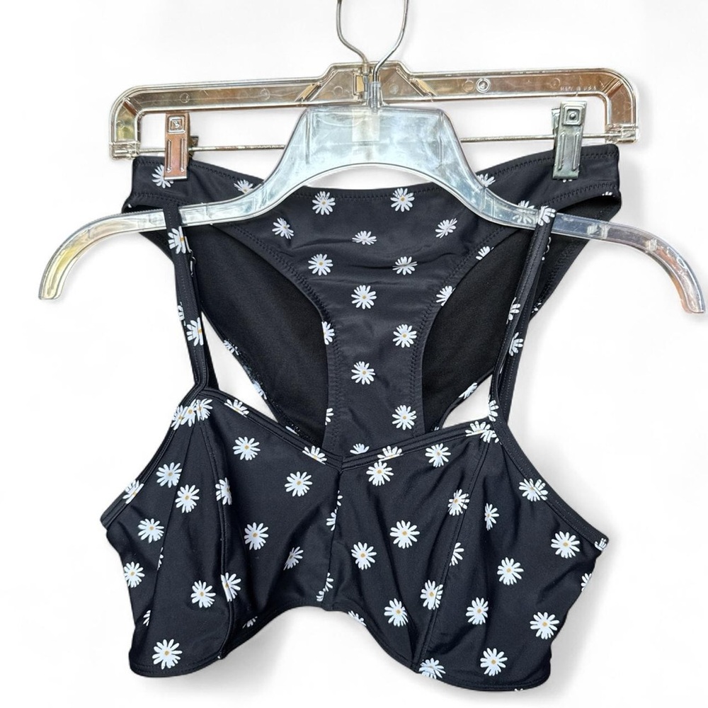 Old Navy Black and White Daisy Bikini